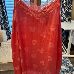 Torrid Pink Lace Trim Heart Chemise